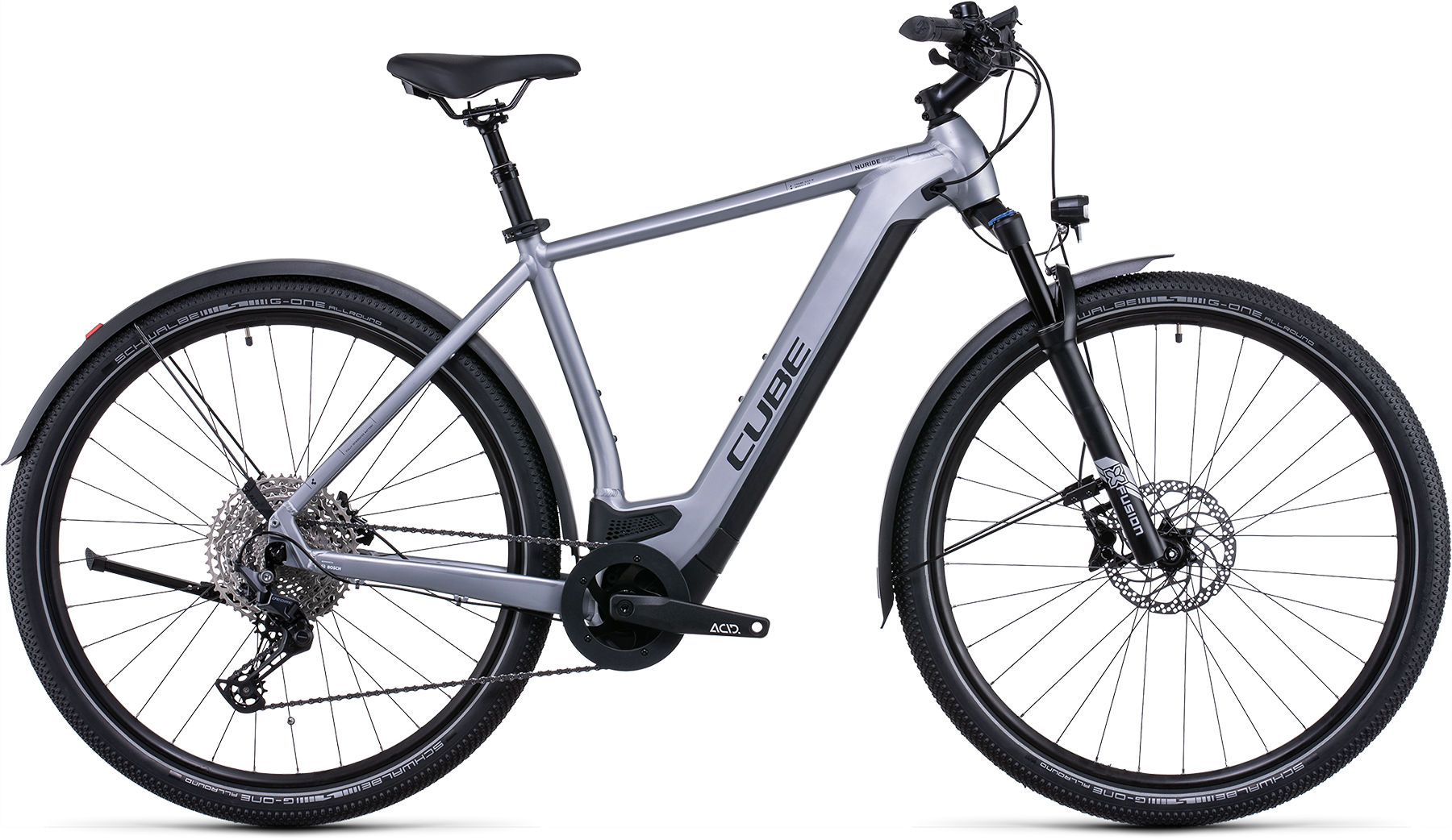 Bild von Fahrrad CUBE Nuride Hybrid EXC 625 Allroad polarsilver´n´black (2022) E-Bikes