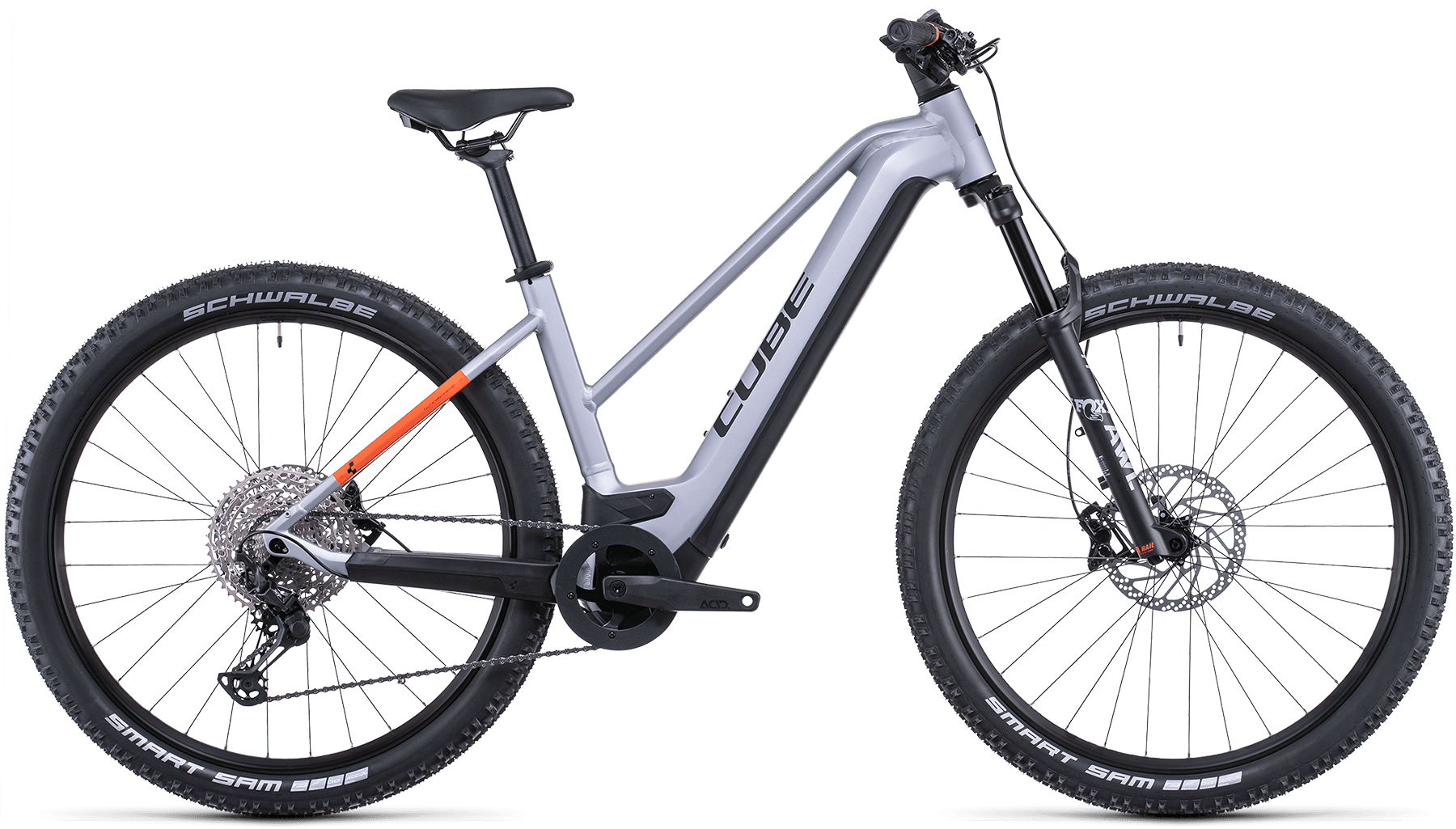 Bild von Fahrrad CUBE Reaction Hybrid SL 750 29 polarsilver´n´orange Trapeze (2022) E-Bikes