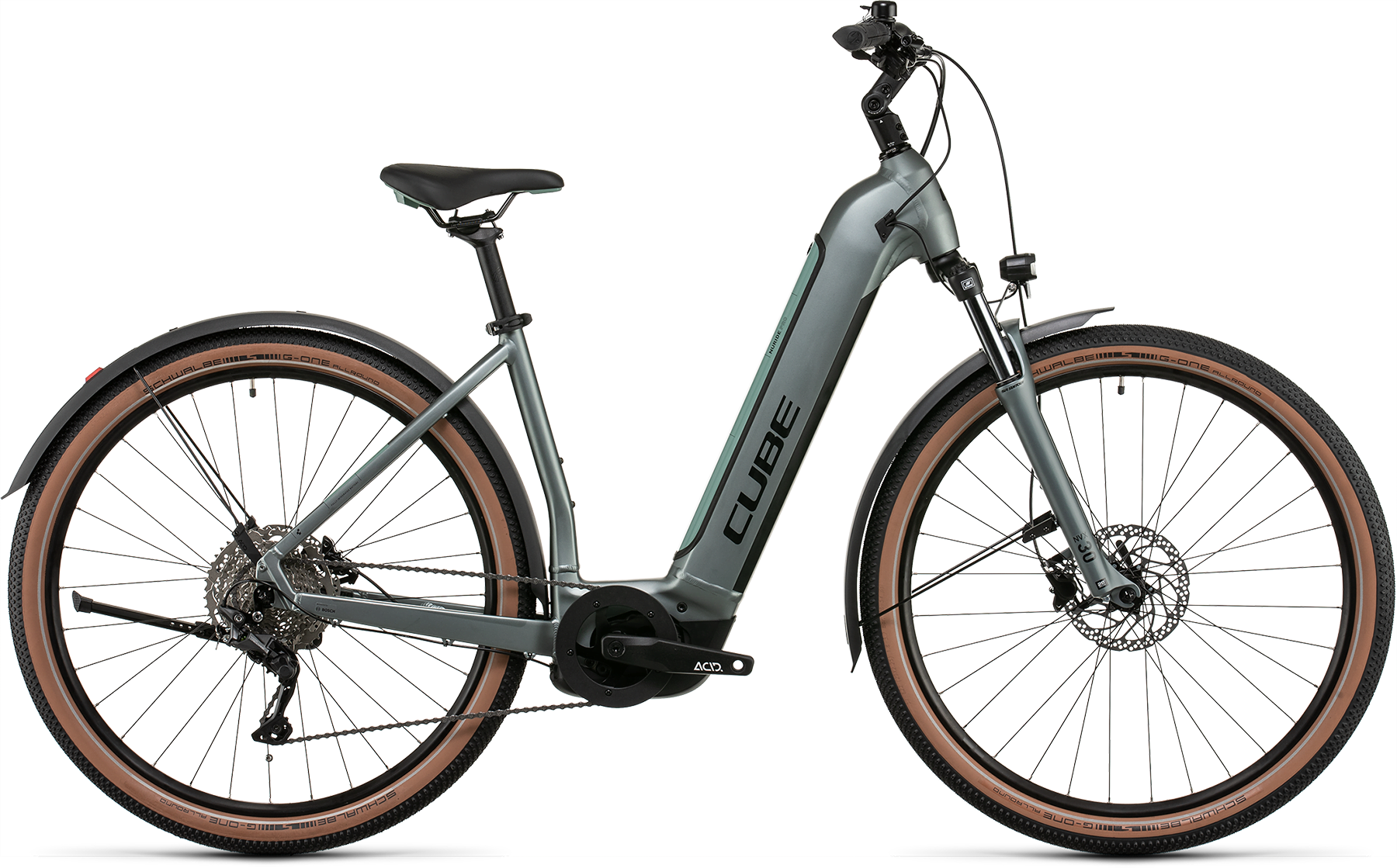 Bild von Fahrrad CUBE Nuride Hybrid Pro 625 Allroad silvergreen´n´black Easy Entry (2022) CUBE City & Tour E-Bikes