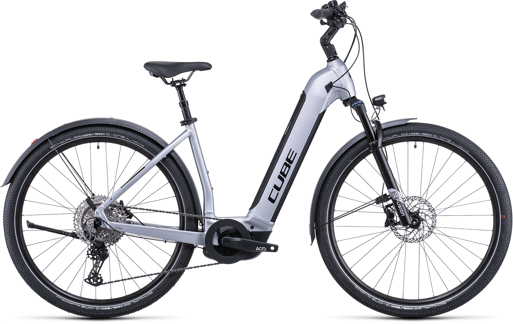 Bild von Fahrrad CUBE Nuride Hybrid EXC 625 Allroad polarsilver´n´black Easy Entry (2022) E-Bikes